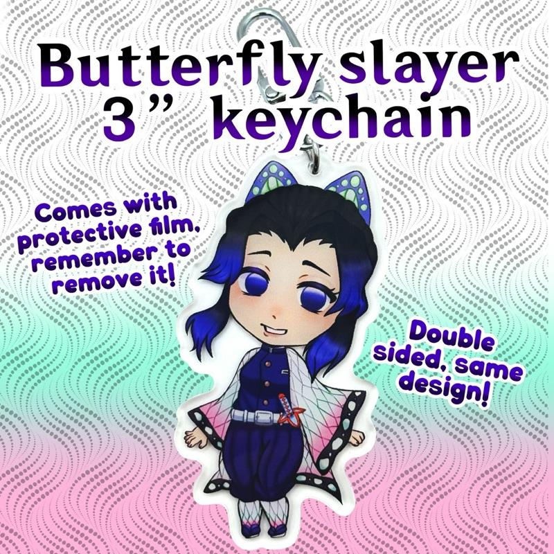 Shinobu 3" Acrylic Keychain - Double Sided Design with Protective Film - Anime Collectible Accessory