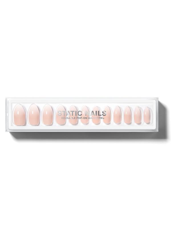 Static Nails Reusable Pop-On Manicures - Mademoiselle Almond - The Better, Long-Lasting Alternative to Salon Gels, Dips, Acrylics, and Press-On Nails
