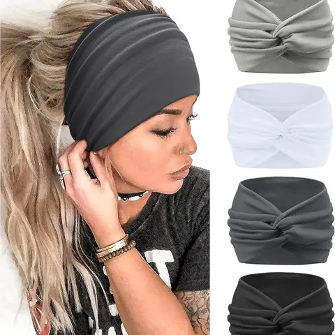 Solid Color Knot Design Hair Band, Soft Elastic Hair Band for Women & Girls, Fashion Hair Accessories for Party, Daily Clothing Decor, Knotted Headband, Elastic Headbands, Chic Headbands, Headband Head Wrap, Headband Set, Hairbands, Stretchy Headbands