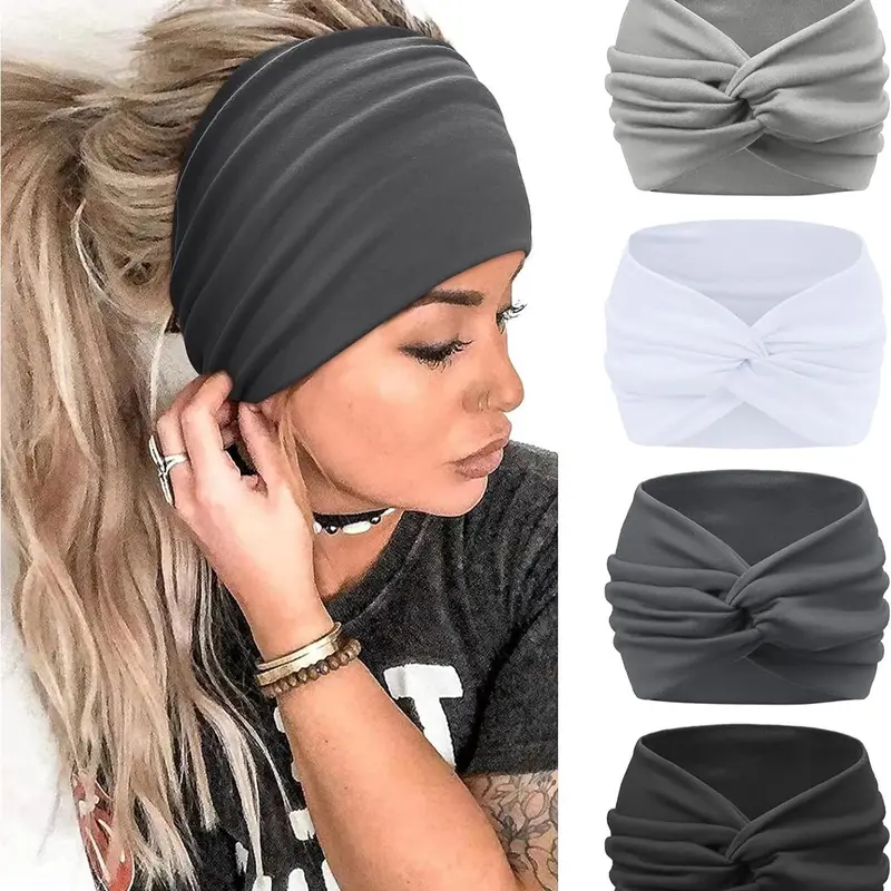 Solid Color Knot Design Hair Band, Soft Elastic Hair Band for Women & Girls, Fashion Hair Accessories for Party, Daily Clothing Decor, Knotted Headband, Elastic Headbands, Chic Headbands, Headband Head Wrap, Headband Set, Hairbands, Stretchy Headbands