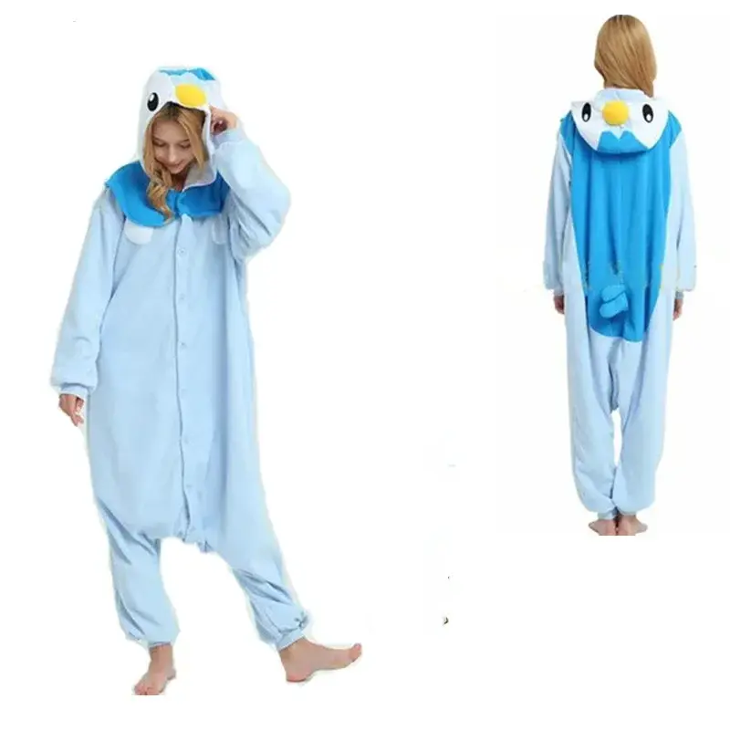 Penguin Piplup Kigurumi Onesies Pajamas Cosplay Costume Halloween Women Christmas Fleece Anime Penguin Sleepwear