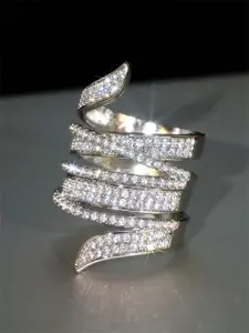 1 PC Elegant Cubic Zirconia Ring For Women For Wedding Engagement Party Jewelry Valentine's Day Gift