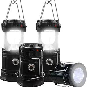 4-Pack Collapsible LED Camping Lantern 2026 Trending | Solar USB Rechargeable Waterproof Flashlight, Lightweight Emergency Light for Outdoor Hiking Survival Storm Prep