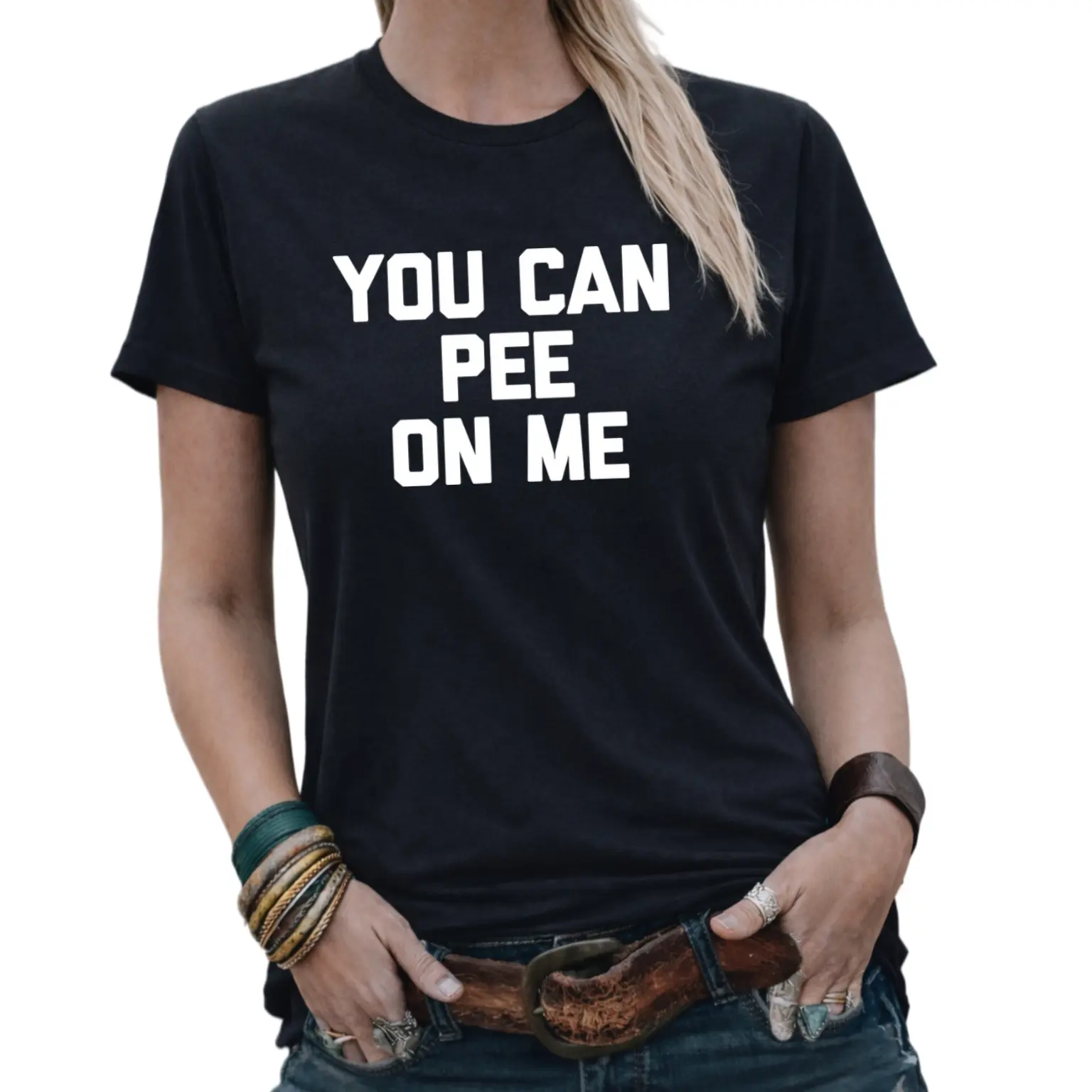 Funny "You Can Pee On Me" Slogan T-Shirt - Humorous Novelty Gift Suitable for Parties, Casual Wear & Pranks, Machine Washable Round Neck Tee with Witty Saying, Satirical Apparel for