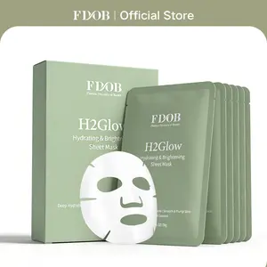 FDOB H2Glow Hydrating & Brightening Sheet Mask – Deep Moisture, Radiant Glow, Smooth & Plump Skin, Pure Plant Essence with Trehalose, Niacinamide, Soluble Collagen & Sodium Hyaluronate – 6 Pack outdoorfun