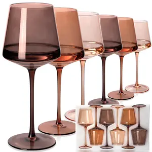 Hand Blown Crystal Wine Glasses Set of 6-18oz with Stem for Wine Lovers - Red White Wine Dinner, Wedding Gift - Drinkware