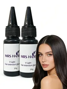 2-Pack Hair Extension Glue V Light Cure, Total 20g, Quick Attachment, for Hair Extensions, All Seasons Use, No Ca Prop 65 Warning