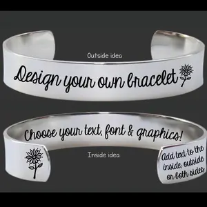 Custom engraved bracelet cuff