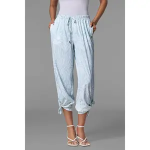 Women's Petra Wide Leg Pant | Misty Aqua American Palm