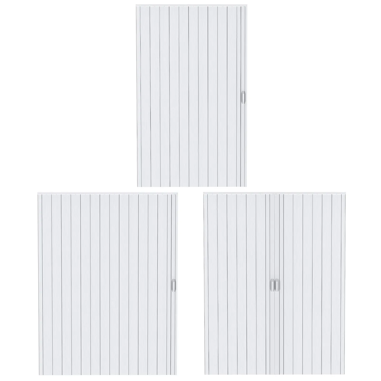 Explorinox PVC Accordion Folding Door - 48x80in/60x80in Interior Single/Bifold Closet Option with Latch, Handle and Mounting Hardware