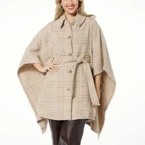 kathy ireland Fashion 360 kathy ireland® Fashion 360 Swiss Chateau Faux Wool Belted Poncho