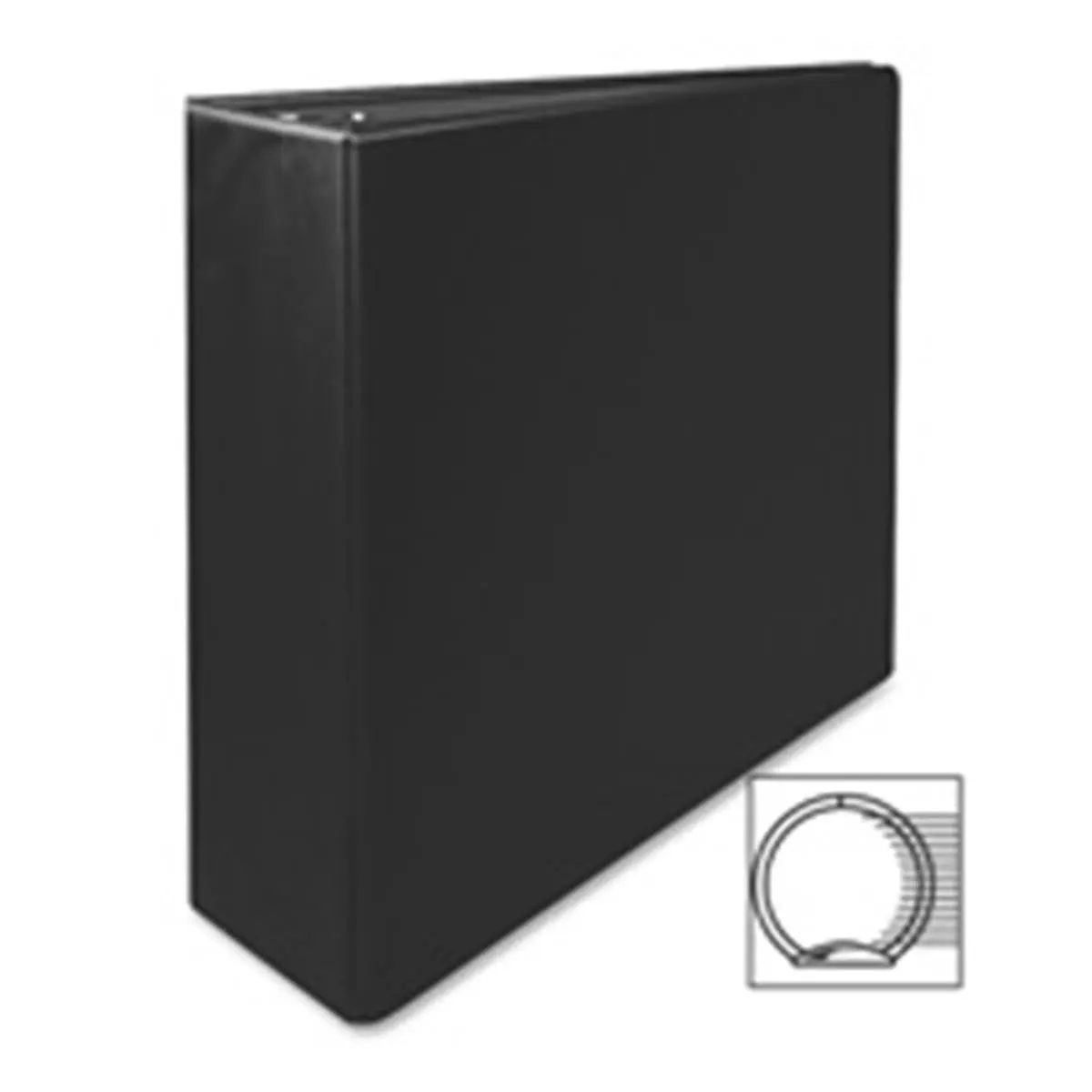 Business Source Round Ring Document Binder, 1 in. (30-Sheet Capacity), 11 in. x 8.5 in., Black, Exposed Rivets, Extra Storage, Easy Access for Professional Office Organization, Easy Access To Documents