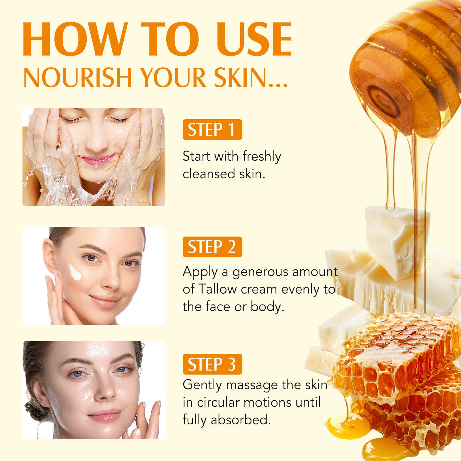 Meifenla Whipped Tallow Cream, Face & Body Moisturizer, Grass Fed Beef Tallow Face Cream, Body Lotion All Skin Types (120g/ 4.2 oze) Skincare Comfort