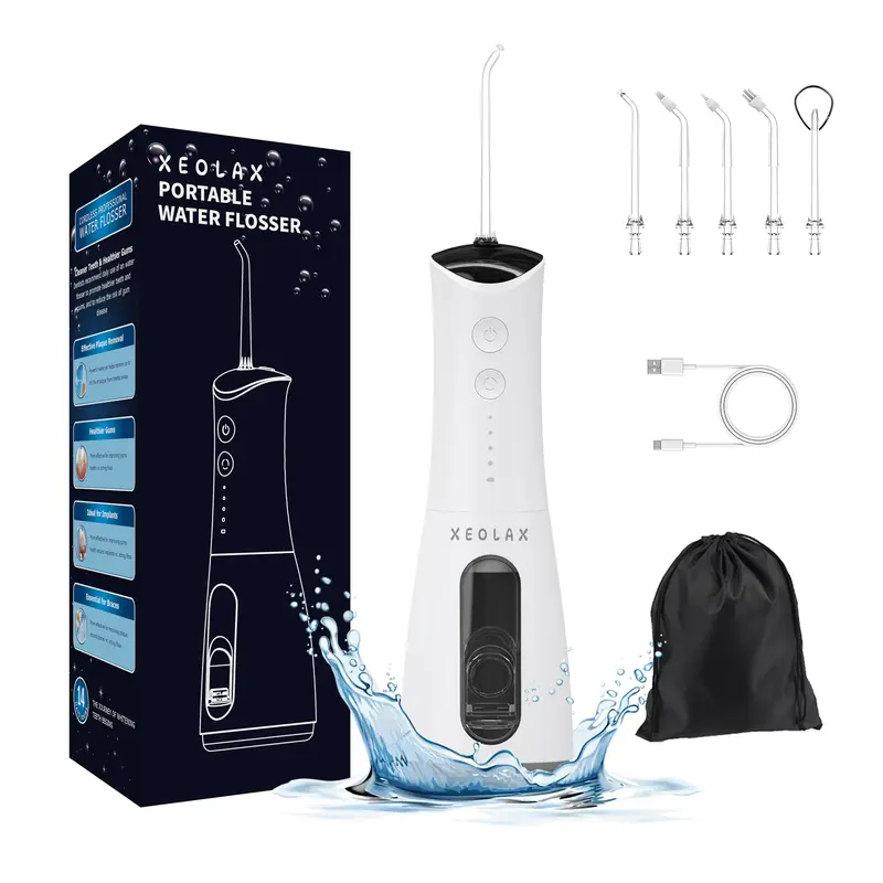 Water Flosser for Teeth, 5 Precision Water Jets, 4 Function Modes, Cordless, Portable and Rechargeable Oral Irrigator, IPX7 Waterproof, Ideal for Both Travel and Daily Oral Care.