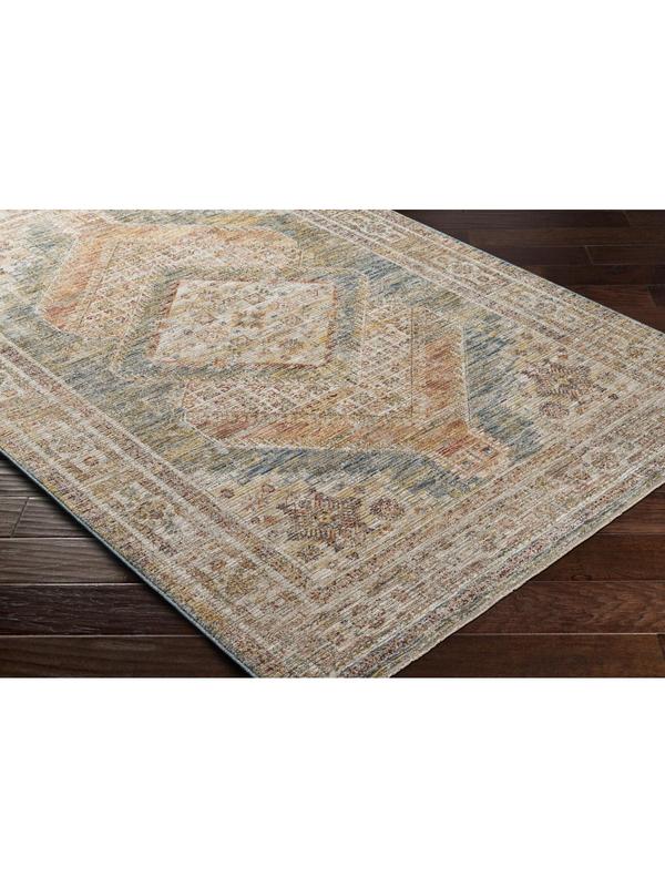 Livabliss Traditional Round Decorative Rug - Machine-Woven, High-Traffic, Medium-Pile Polyester Face, Fringe Detail, 5ft3in x 5ft3in Multi-Colors Naila IAL-2302 for Traditional Equestrian Leisure Spaces