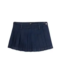 7 FOR ALL MANKIND: PLEATED DENIM MINI SKIRT