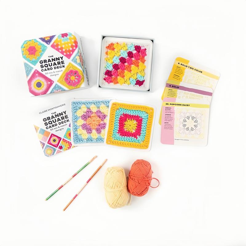 【Upgraded version】 The Granny Square Card Deck - 50 Mix & Match Designs,Crochet Kit for Beginners,Crochet Granny Squares Book, Crochet Kit for Beginners, The Granny Square Card Deck