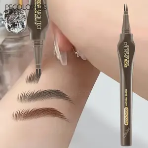 Ultra-Fine Pointed Eyebrow Pencil, Eyebrow Liquid - Waterproof, Sweat-Resistant, Long-Lasting Natural Look, Dual-Ended Tip Suitable for Beginners, Works for All Skin Types, Must-Have for Perfect Eyebrows Makeup