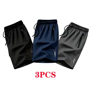 TOOTD Selected Men’s Shorts Set — Senior high school gym shorts with zipper, drawstring, elastic waistband; 3-piece set for changing after sweating; runs small.