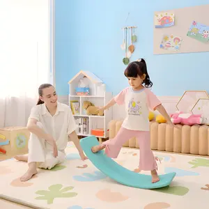 32.3" Balance Board - Wobble Board, Montessori Waldorf Fitness Balance Training Equipment for little one, Blue