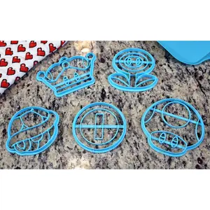Mario Item Cookie Cutters - Super Mushroom, Fire Flower, Coin, Shell, Super Crown