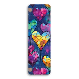 Stained Glass Hearts (Translucent) - UV Printed Acrylic Bookmark