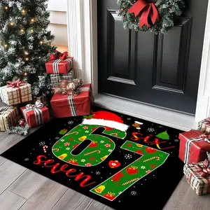 Christmas Door Mat, Trendy Design Carpet, Christmas Gift, Holiday Decoration Rug, Reflective Short Velvet Easy Clean, Suitable for Entryway Bedroom Living Room Corridor Kitchen