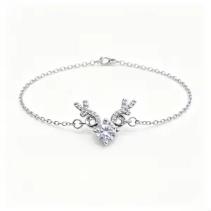 1CT Moissanite Deer Bracelet, 7-inch Adjustable Chain, Luxury Animal Jewelry