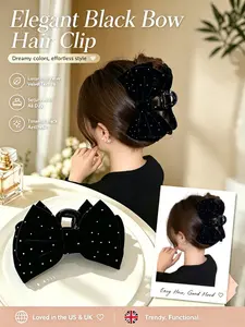 Women's Elegant Bowknot Design Hair Claw, Fashionable Hair Accessories for Women & Girls, Cute Lovely Hairwear for Daily Used Hair Clip, Clip In Claw