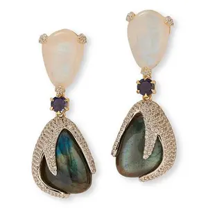 Rarities Fine Jewelry Rarities Gold-Plated Moonstone and Multigemstone Drop Earrings