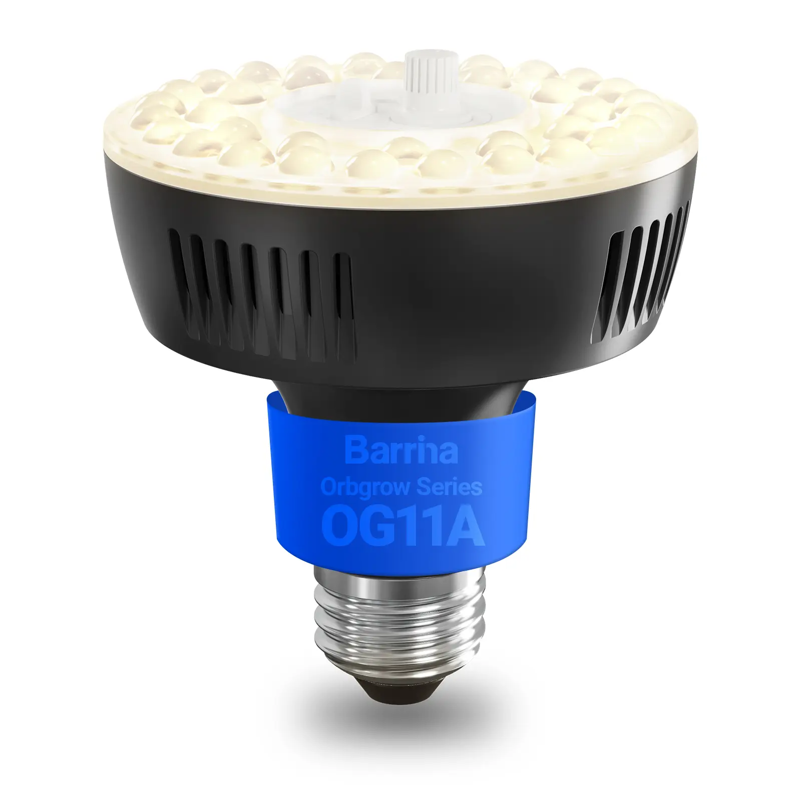 Barrina Orbgrow OG11A Grow Light Bulbs for Indoor Plants, Integrated Dimming & Timing, 4000K 11W(100 Watt Equiv), E26 Plant Light Bulb, Full Spectrum, High PPFD for Seeds and Greens, 1 Pack, Black