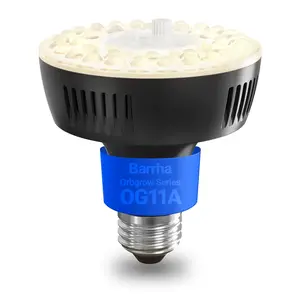 Barrina Orbgrow OG11A Grow Light Bulbs for Indoor Plants, Integrated Dimming & Timing, 4000K 11W(100 Watt Equiv), E26 Plant Light Bulb, Full Spectrum, High PPFD for Seeds and Greens, 1 Pack, Black