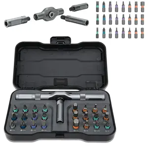 24 In 1 Multi-purpose Ratchet Wrench Screwdriver Set Magnetic Bits Tools Set DIY Household Repair Tool Precision Hand Tools Work