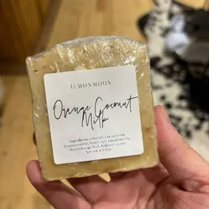 Lemonmoon Orange Coconut Milk Soap with Olive Oil & Coconut Oil for Gentle Cleansing and Hydration
