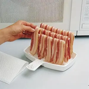 Microwave Bacon Cooker, DIY Bacon Cooker for Microwave Oven, Non-stick Portable Microwave Bacon Tray, Bacon Maker for Crispy Bacon Household