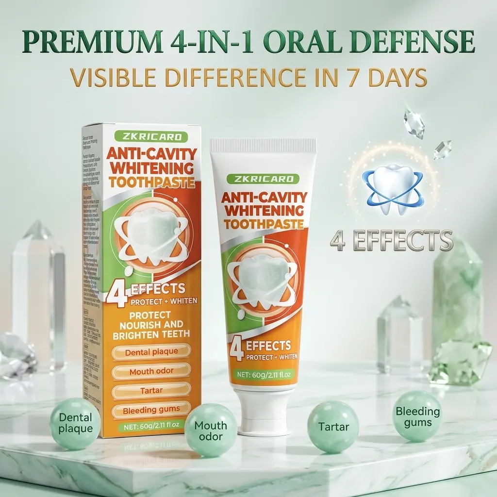Anti-Cavity Whitening Toothpaste, 4 Effects to Protect Nourish and Brighten Teeth, Remove Tartar & Dental Plaque Stains, Instant Fresh Breath for Mouth Odor, Soothe Bleeding Gums, Best Teeth Whitening Product for Sensitive Teeth Oral