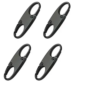 4PCS Double Small Carabiner Clips, S-shaped Carabiner, Keychain, Small Alloy Snap Hook Zipper Clip For Fishing/Camping/Outdoor, Zipper Lock, Zipper Pull Replacement, Connectors Zipper Clips, Theft Deterrent, Carabiner For Leash