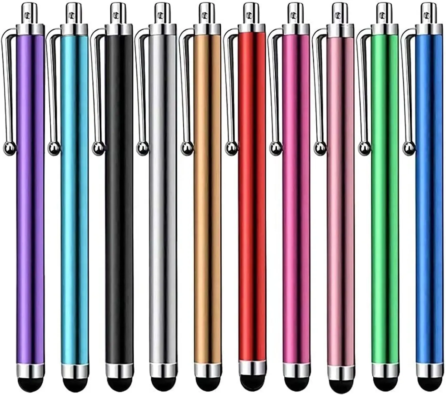 10-Pack Universal Stylus Pens for Touchscreen Devices – Capacitive Stylus Pens for iPad, Tablets, Smartphones & Samsung Galaxy, Multi-Color
