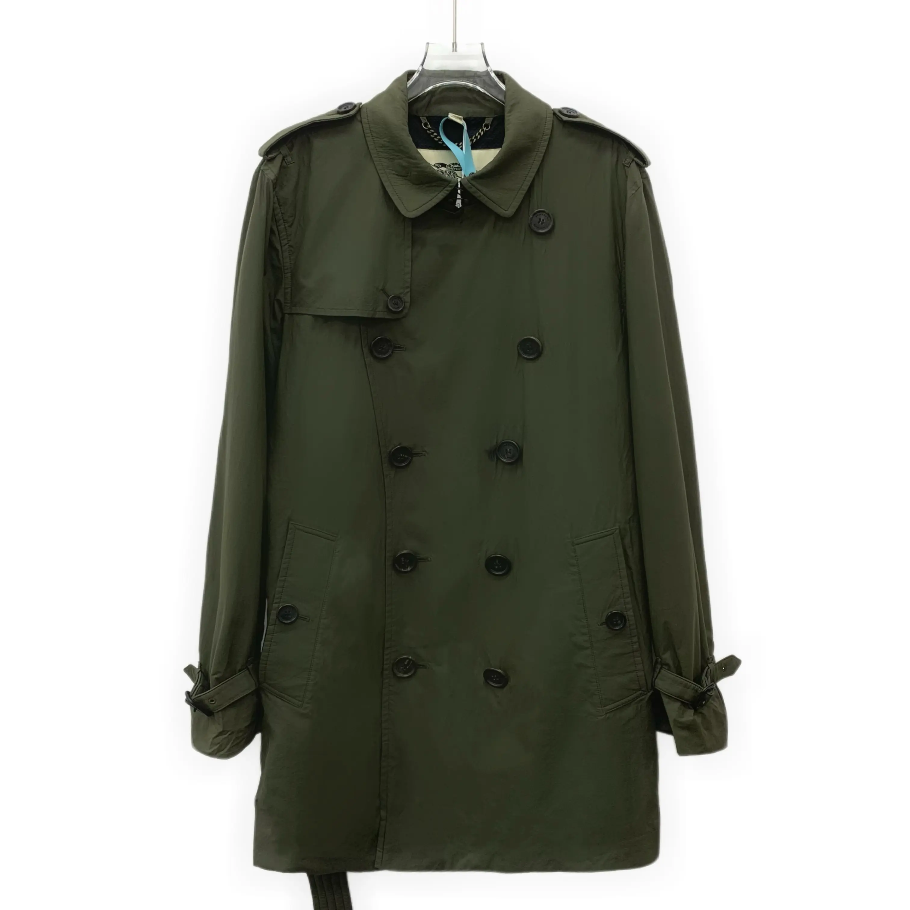 RDLT— Burberry Olive Green Belted Trench Coat Size 50