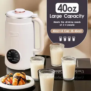 8 in 1 Nut Blender,40oz Large Capacity Stainless Steel Automatic Soy Milk Machine for Homemade,Oat,Plant-Based Milk and Non-Dairy Beverages Almond Cow Milk Machine with Delay Start,Self Cleaning