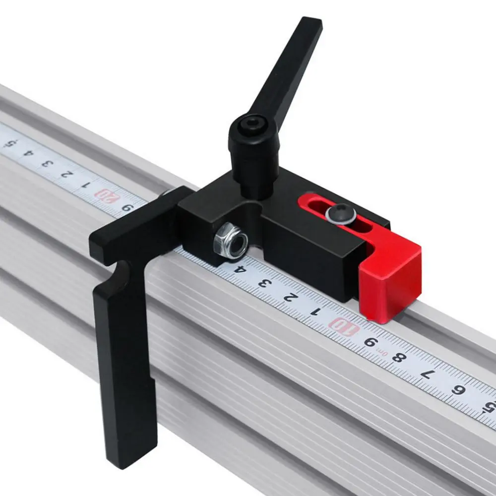 Miter Track Stopper, Multipurpose Sliding Limiter Locator, Slide Rail Aluminum Alloy Block Chute Limiter for Router and Saw Table Quick Release Clamp DIY Tool Hardware