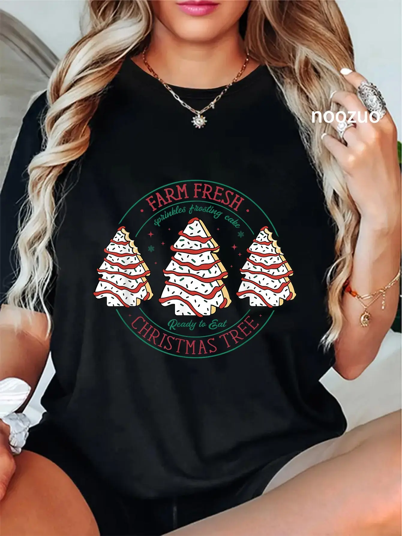 100% Cotton Farm Fresh Christmas Tree Frosting Frosted Cake Debbie T-Shirt