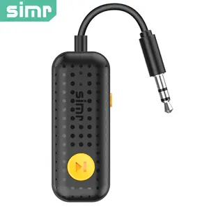 Simr Update 2-In-1 Wireless Receiver Transmitter, 5.4 Audio Adapter, 3.5mm Plug, Battery Powered/USB, 140mah Lithium Battery, for TV, PC, Speakers