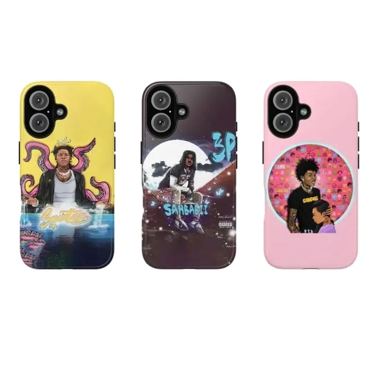 Rap Album Cover Phone Case  Trap Hip Hop Aesthetic Cover, Cartoon Rapper Art Design, Trendy Protective Case USuitable for iPhone 17-11 Pro Max/Plus and  Samsung Galaxy S23-25