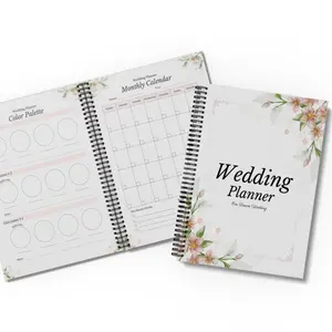 Bride Wedding Planner Checklist Template, Canva Wedding Budget Organizer, Portable Guide for Dream Wedding Planning, Spiral Bound