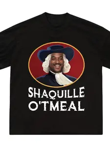 Funny Shaquille O'neal Meme T-Shirt, Unisex Streetwear Tee, Casual Graphic Top, Unique Gift Idea, Summer Fitted Kint Fabric