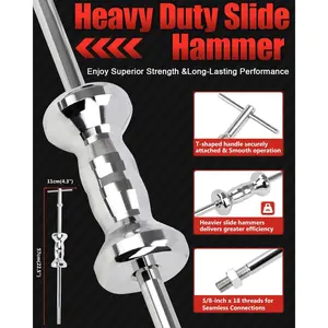 Slide Hammer Puller Set, Front Wheel Hub Remover & Rear Wheel Axle Removal Tool, Heavy Duty Bearing Puller Set with Carry Box