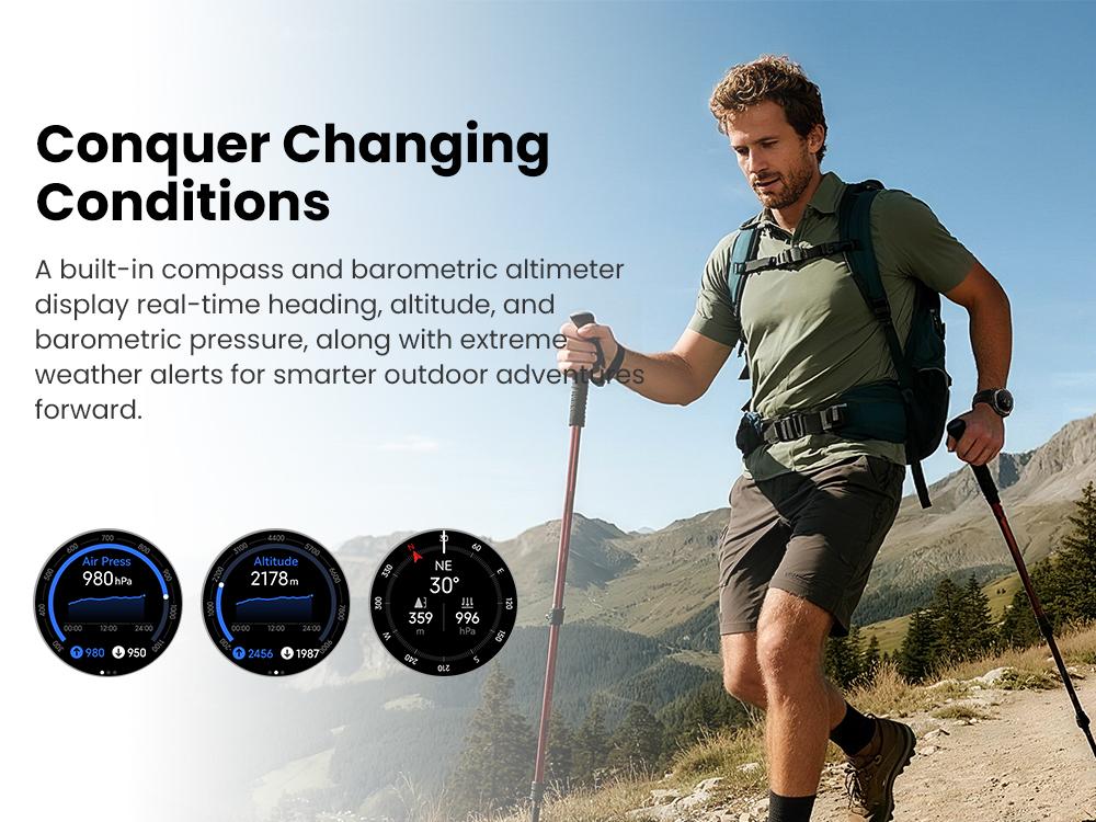 KOSPET Tank T4C Smart Watch for Men with LED Flashlight, 1.5” AMOLED Display, Dual-Band GPS&Compass, 50-Days Battery, 24/7 Heart Rate/Sleep Monitor, 50m Waterproof, Bluetooth Call/Walkie-Talkie