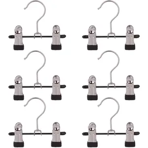 Adjustable Stainless Steel Shoe Rack Pants Folder Multi-Functional Portable Travel Laundry Washing Machine Rack Hooks Socks Clip Boot Hanger Set of 6