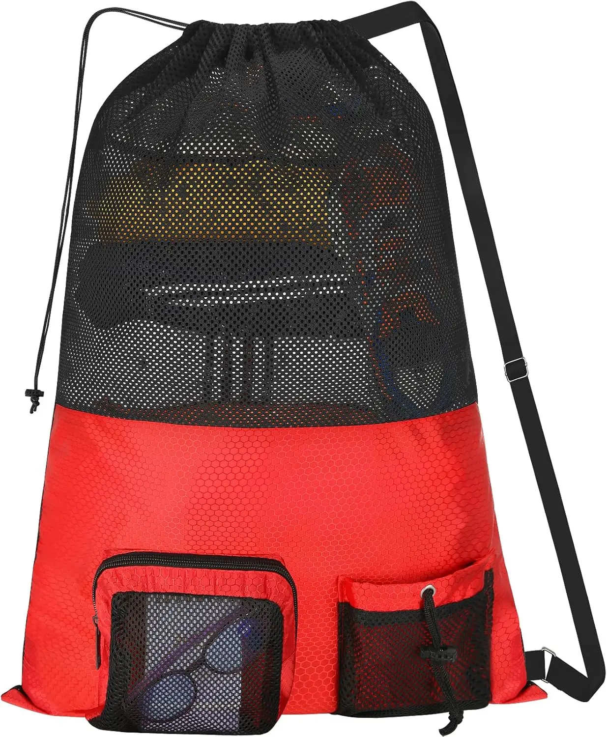 Waterproof Drawstring Backpack with Shoe Compartment, Lightweight Sports Gym Bag for Swimming, Travel & Fitness